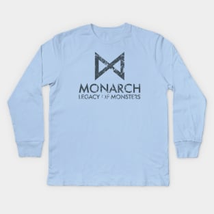 Monarch: Legacy of Monsters titles (black & weathered) Kids Long Sleeve T-Shirt